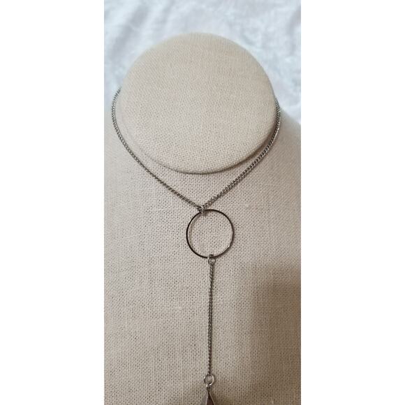 32" Silver tone slide necklace w/4 1/2" drop 1.1560 - Picture 7 of 9